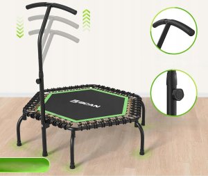 BCAN Mini trampolina fitness z uchwytem 250 kg 123 cm nowa 8