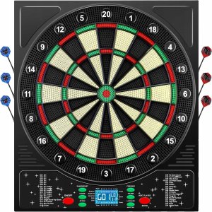 Coanhctm Elektroniczna tarcza do darta 12 rzutek 34 gry dla 1-8 graczy 1