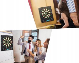 Coanhctm Elektroniczna tarcza do darta 12 rzutek 34 gry dla 1-8 graczy 13