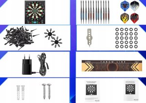 Coanhctm Elektroniczna tarcza do darta 12 rzutek 34 gry dla 1-8 graczy 5