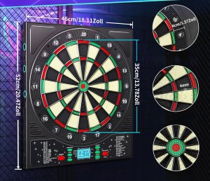 Coanhctm Elektroniczna tarcza do darta 12 rzutek 34 gry dla 1-8 graczy 7