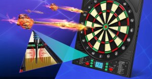 Coanhctm Elektroniczna tarcza do darta 12 rzutek 34 gry dla 1-8 graczy 8