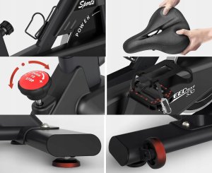 Rower stacjonarny Nike PASYOU S30 rower treningowy magnetyczny monitor LCD 150 kg czarny nowy 7