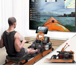 Wioślarz treningowy JOROTO MR280PRO wodny dębowy składany 150kg nowy 3