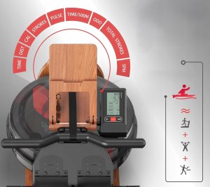 Wioślarz treningowy JOROTO MR280PRO wodny dębowy składany 150kg nowy 4