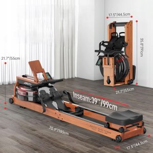 Wioślarz treningowy JOROTO MR280PRO wodny dębowy składany 150kg nowy 10
