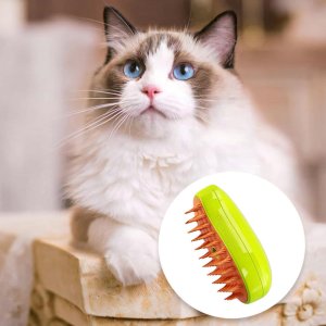 QIKtech Szczotka parowa dla kota zwierząt elektryczna do pielęgnacji sierści 4