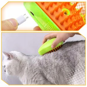 QIKtech Szczotka parowa dla kota zwierząt elektryczna do pielęgnacji sierści 5