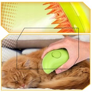 QIKtech Szczotka parowa dla kota zwierząt elektryczna do pielęgnacji sierści 6