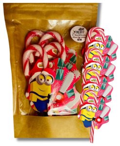 Lizaki minionki laski na choinkę mini prezent dla dziecka słodkości pod choinkę 4szt 1