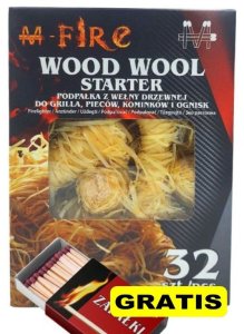 Podpałka z wełny drewno kominek grill ognisko 32szt mononegro 1