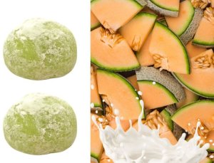 Mochi z podwójnym nadzieniem melon i śmietanka double filling japońskie owocowe ciastka ryżowe180g 4