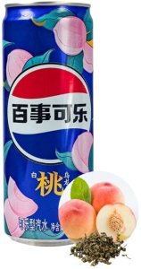 Pepsi White Peach Oolong z Chin o smaku białej brzoskwini napój gazowany w puszce azjatycka 330ml 1