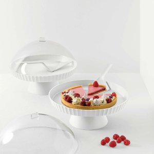 AGORA Patera do ciasta z pokrywą biała 5
