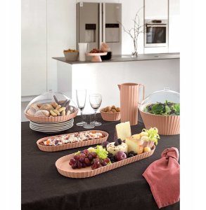 AGORA Patera do ciasta z pokrywą różowa 5