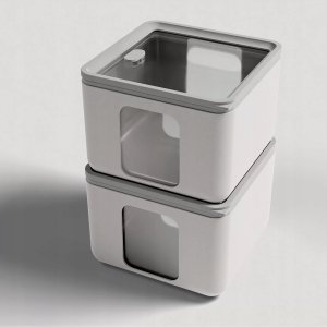 Plast Team QUADRO Zestaw pojemników, szary 3