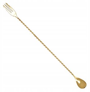 Łyżka barmańska z widelcen złota 2