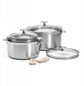 ALCHIMY LOQY Zestaw 3 garnków z pokrywkami i uchyt 2