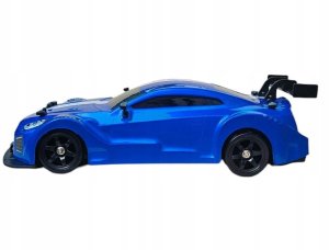DUŻY Samochód Do Driftu Auto RC Drift 1:16 2,4 GHz PARA DYM 4WD Niebieski Nissan GTR LED 8