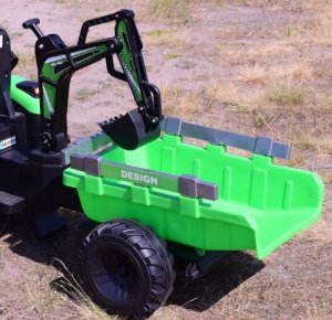 MEGA TRAKTOR Z ŁADOWARKĄ,KOPARKĄ, PRZYCZEPĄ 24 V SUPER-MOC OLBRZYMI 20
