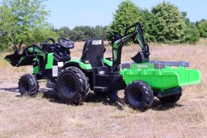 MEGA TRAKTOR Z ŁADOWARKĄ,KOPARKĄ, PRZYCZEPĄ 24 V SUPER-MOC OLBRZYMI 9