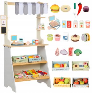 OGROMNY SKLEP STRAGAN DREWNIANY WARZYWANIK SUPERMARKET + AKCESORIA 1