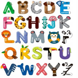 DUŻE MAGNESY NA LODÓWKĘ ALFABET ZWIERZĘTA 26 SZT. 3
