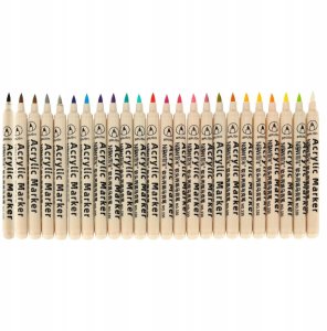 Markery akrylowe do tkanin kamieni pisaki flamastry mazaki wodoodporne DIY 24 szt. 7