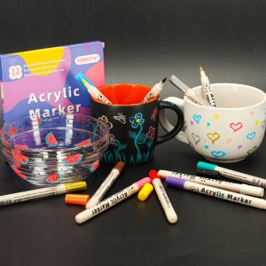 Markery akrylowe do tkanin kamieni pisaki flamastry mazaki wodoodporne DIY 12 szt. 11