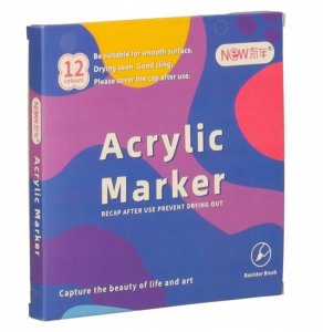 Markery akrylowe do tkanin kamieni pisaki flamastry mazaki wodoodporne DIY 12 szt. 15
