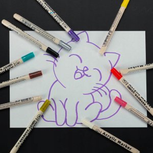 Markery akrylowe do tkanin kamieni pisaki flamastry mazaki wodoodporne DIY 12 szt. 7