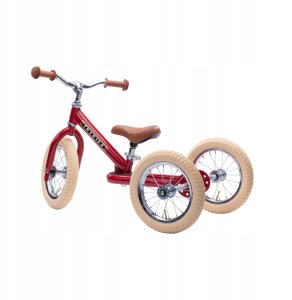 Pierwszy rowerek trójkołowy dziecięcy biegowy 2w1 czerwony matowy Trybike vintage 3wheeler 1