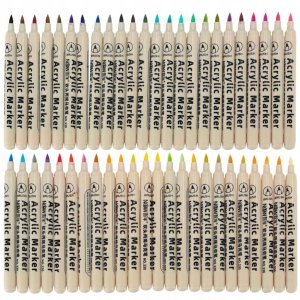Markery akrylowe do tkanin kamieni pisaki flamastry mazaki wodoodporne DIY 48 szt. 13
