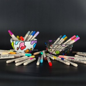 Markery akrylowe do tkanin kamieni pisaki flamastry mazaki wodoodporne DIY 48 szt. 17