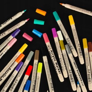 Markery akrylowe do tkanin kamieni pisaki flamastry mazaki wodoodporne DIY 48 szt. 7