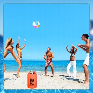 WOREK WODOODPORNY WODOSZCZELNY KAJAK TORBA PLECAK TURYSTYCZNY 20L POMARAŃCZOWY 4