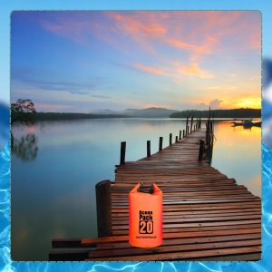 WOREK WODOODPORNY WODOSZCZELNY KAJAK TORBA PLECAK TURYSTYCZNY 20L POMARAŃCZOWY 5