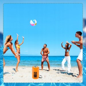 WOREK WODOODPORNY WODOSZCZELNY KAJAK TORBA PLECAK TURYSTYCZNY 15L POMARAŃCZOWY 4