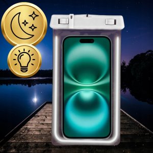 ETUI WODOODPORNE WODOSZCZELNE CASE NA TELEFON FLUORESCENCYJNE BIAŁE 3