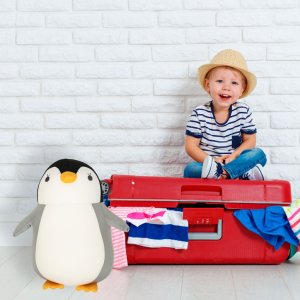 Poduszka podróżna 2w1 rogal pod kark do samochodu samolotu maskotka pingwin 14