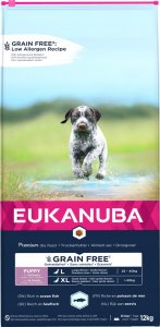 Sucha karma Eukanuba Grain Free Puppy Large Breed, z łososiem 12 kg 1