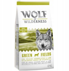 Sucha karma Wolf of Wilderness Adult Green Fields, jagnięcina 12 kg 1