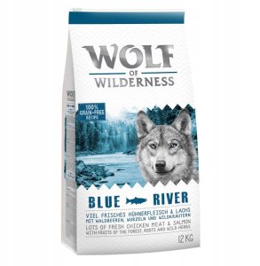 Sucha karma Wolf of Wilderness Adult Blue River, łosoś 12 kg 1