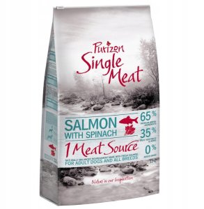 Karma Purizon Single Meat Adult, łosoś ze szpinakiem i kwiatami chabru 12kg 2