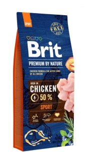 Sucha karma Brit Premium by Nature Sport dla psów aktywnych 15 kg 1