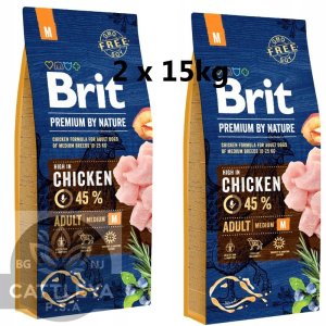 Sucha karma Brit Premium by Nature Adult Medium kurczak 2x 15 kg 1
