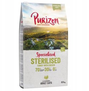 Sucha karma Purizon Adult Sterilised dla kota, kurczak i ryba  6,5 kg 7