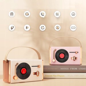 GŁOŚNIK BLUETOOTH BEZPRZEWODOWY PRZENOŚNY MOBILNY MAŁY W STYLU RETRO 7