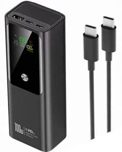 POWERBANK 100W 20000mAh AMPER i WOLTOMIERZ 2x KABEL SUPER SZYBKIE ŁADOWANIE 7