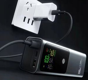 POWERBANK 100W 20000mAh AMPER i WOLTOMIERZ 2x KABEL SUPER SZYBKIE ŁADOWANIE 10